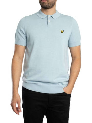 Lyle & Scott Polo De Punto De Manga Corta De Algodón, Azul