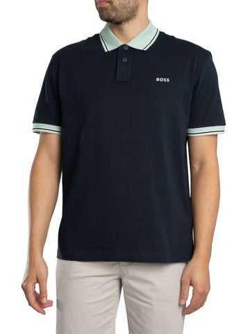 BOSS Polo Pe Blocks, Azul