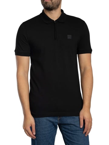 BOSS Polo Con Cremallera Passer, Negro