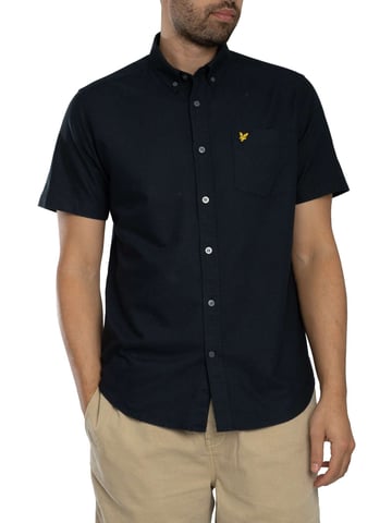 Lyle & Scott Camisa Oxford De Manga Corta, Azul