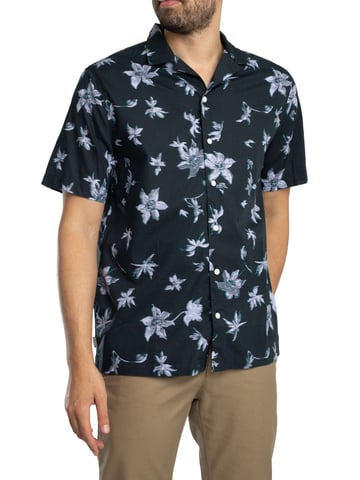 Superdry Camisa De Manga Corta Con Estampado De Cabaña, Azul
