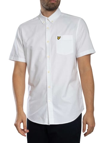 Lyle & Scott Camisa Oxford De Manga Corta, Blanco