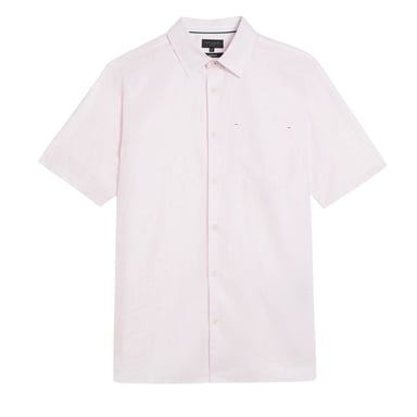 Camisa De Lino Rosa Palomas De Ted Baker