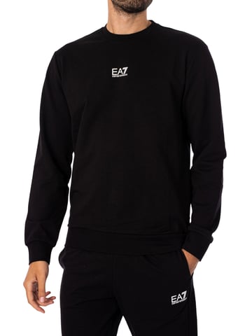 EA7 Sudadera Con Logo Del Centro, Negro