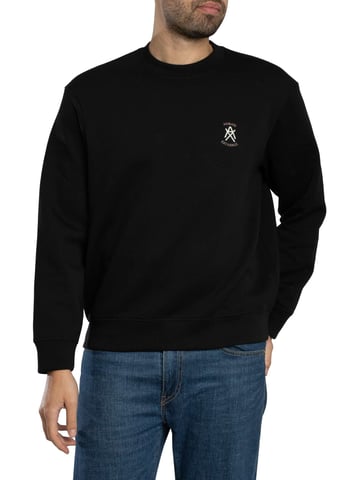 Armani Exchange Sudadera Con Logo En El Pecho, Negro
