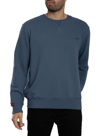 Superdry Sudadera Con Logo Básico, Azul