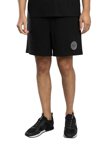 EA7 Pantalones Cortos Deportivos Con Logotipo De Insignia, Negro