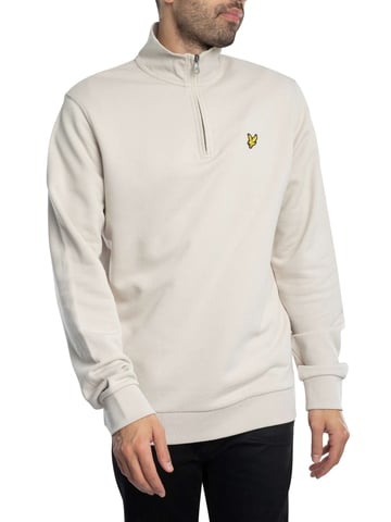 Lyle & Scott Sudadera Con Cremallera De Un Cuarto Y Bucle Trasero, Beige