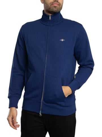 GANT Chaqueta Deportiva Con Cremallera Completa Y Escudo Regular, Azul