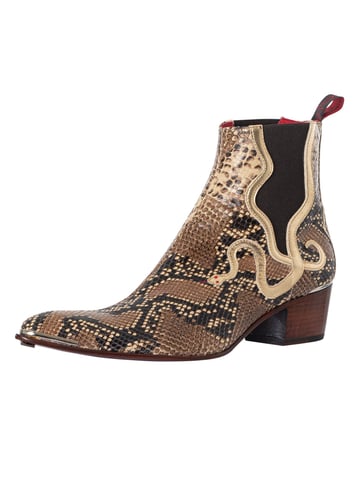 Jeffery West Botas Chelsea Con Estampado De Serpiente, Beige