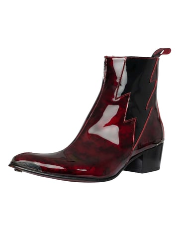Jeffery West Botas Chelsea De Piel Con Cremallera Lightning, Rojo