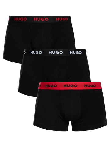 HUGO 3 Pack Trunks, Negro