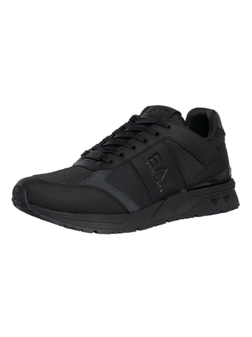 EA7 Zapatillas Con Logo De Malla, Negro