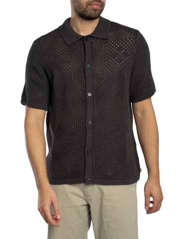 Levi's Camisa De Manga Corta De Punto Camp, Negro