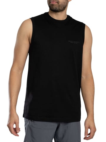 Armani Exchange Camiseta Sin Mangas Con Logo En El Pecho Y Corte Relajado, Negro