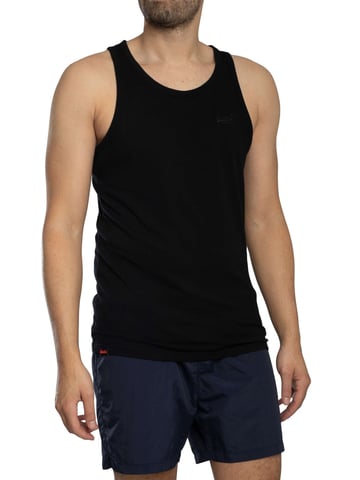 Superdry Chaleco Esencial Con Logotipo, Negro