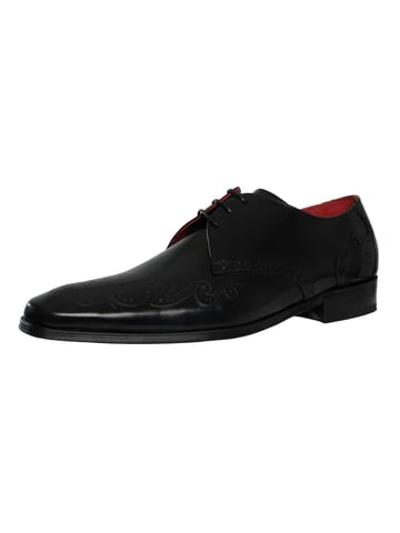 Jeffery West Zapatos Brogue De Piel Pulida, Negro