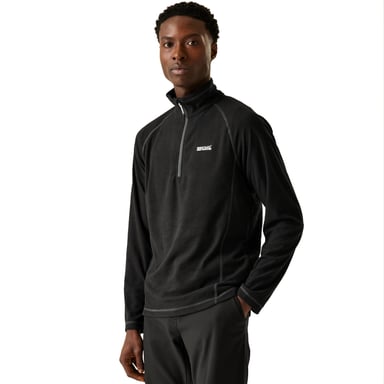 Regatta Montes Sudadera Ligera Con Media Cremallera Y Raya Pequeña, Negro