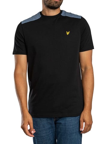 Lyle & Scott Camiseta Con Paneles De Cuadros, Negro