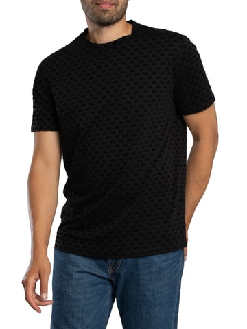 Armani Exchange Camiseta Con Estampado De Marca, Negro
