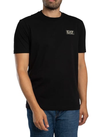 EA7 Camiseta Regular Con Logo En El Pecho, Negro