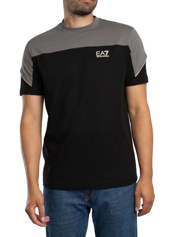 EA7 Camiseta Regular Con Logo En El Pecho, Negro