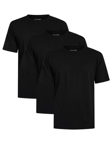 Jack & Jones Pack De 3 Camisetas Básicas, Negro