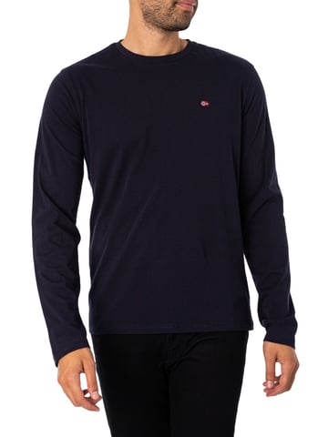 Napapijri Camiseta De Manga Larga Salis, Azul