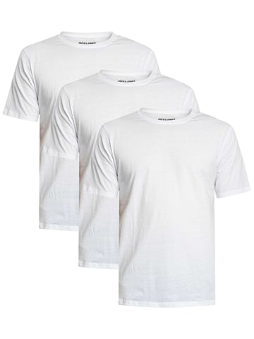 Jack & Jones Pack De 3 Camisetas Básicas, Blanco
