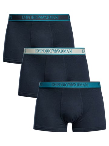 Emporio Armani Pack De 3 Baãºles Elásticos De Algodón, Azul