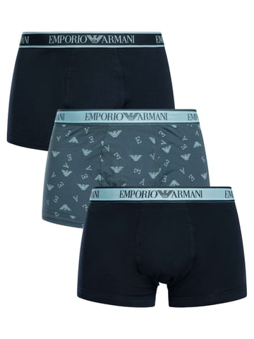 Emporio Armani 3 Pack Trunks, Azul