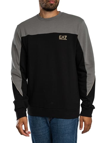 EA7 Sudadera Bicolor, Negro