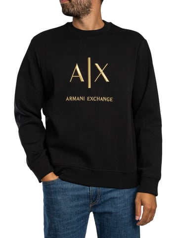 Armani Exchange Sudadera Con Logo Gráfico, Negro
