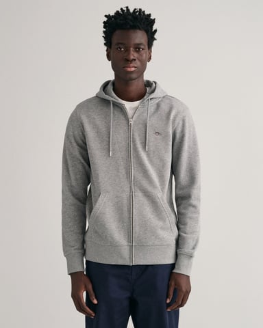 GANT Mens Regular Fit Shield Logo Full Zip Hoodie