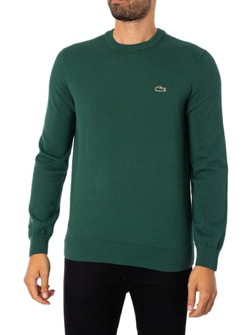 Lacoste Jersey De Cuello Redondo De Algodón Orgánico, Verde