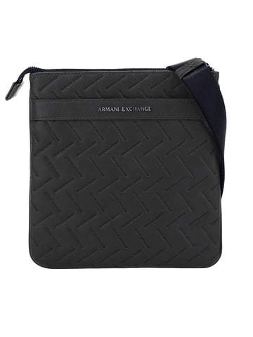 Armani Exchange Bolso De Mensajero De Marca Incorporada, Negro