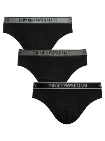 Emporio Armani 3 Pack Briefs, Negro