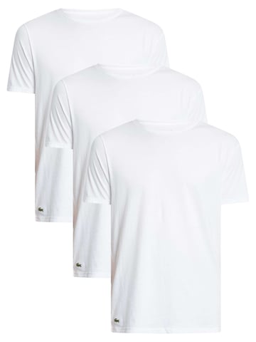 Lacoste Pack De 3 Camisetas De Estar Por Casa Con Cuello Redondo, Blanco