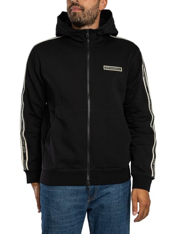 EA7 Sudadera Con Cremallera Y Logo De Caja, Negro