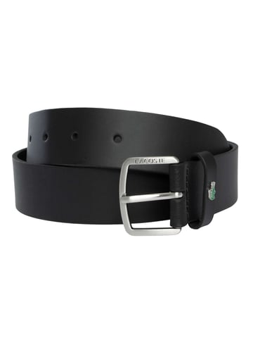 Lacoste Cinturón De Cuero Liso, Negro