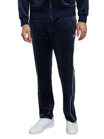 Fila Pantalones Deportivos Rectos De Terciopelo Fio, Azul