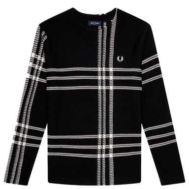 Suéter De Tartán Negro Fred Perry