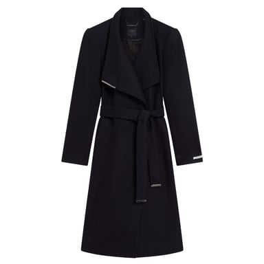 Abrigo Cruzado De Lana Azul Marino Con Cinturón, Largo Midi, De Ted Baker Rose