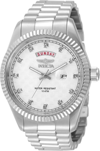Invicta Specialty 51045 Reloj para hombre - Movimiento de cuarzo - Acero inoxidable con esfera plateada - 43 mm