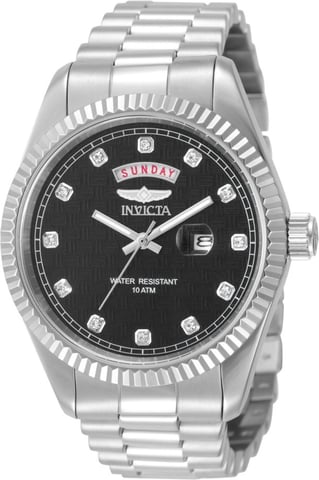 Invicta Specialty 51042 Reloj de hombre - Movimiento de cuarzo - Acero inoxidable con esfera negra - 43 mm