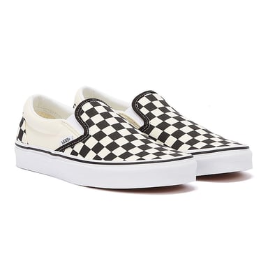 Zapatillas de skate unisex Vans Classic Slip-On de lona a cuadros en negro y blanco