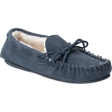 Hush Puppies Womens Allie Suede Faux Fur Lined Cozy Slippers