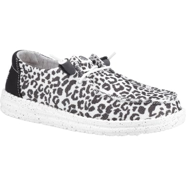 HEYDUDE Wendy Leopard Cotton Blend Women's Black/Grey Loafers