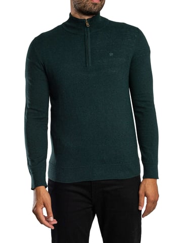 Superdry Jersey De Punto Con Media Cremallera Ess LW De Mezcla De Lana Y Media Lana., Verde