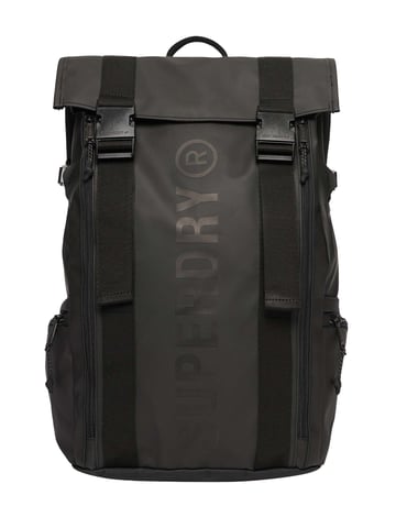 Superdry Mochila Enrollable Con Lona, Negro